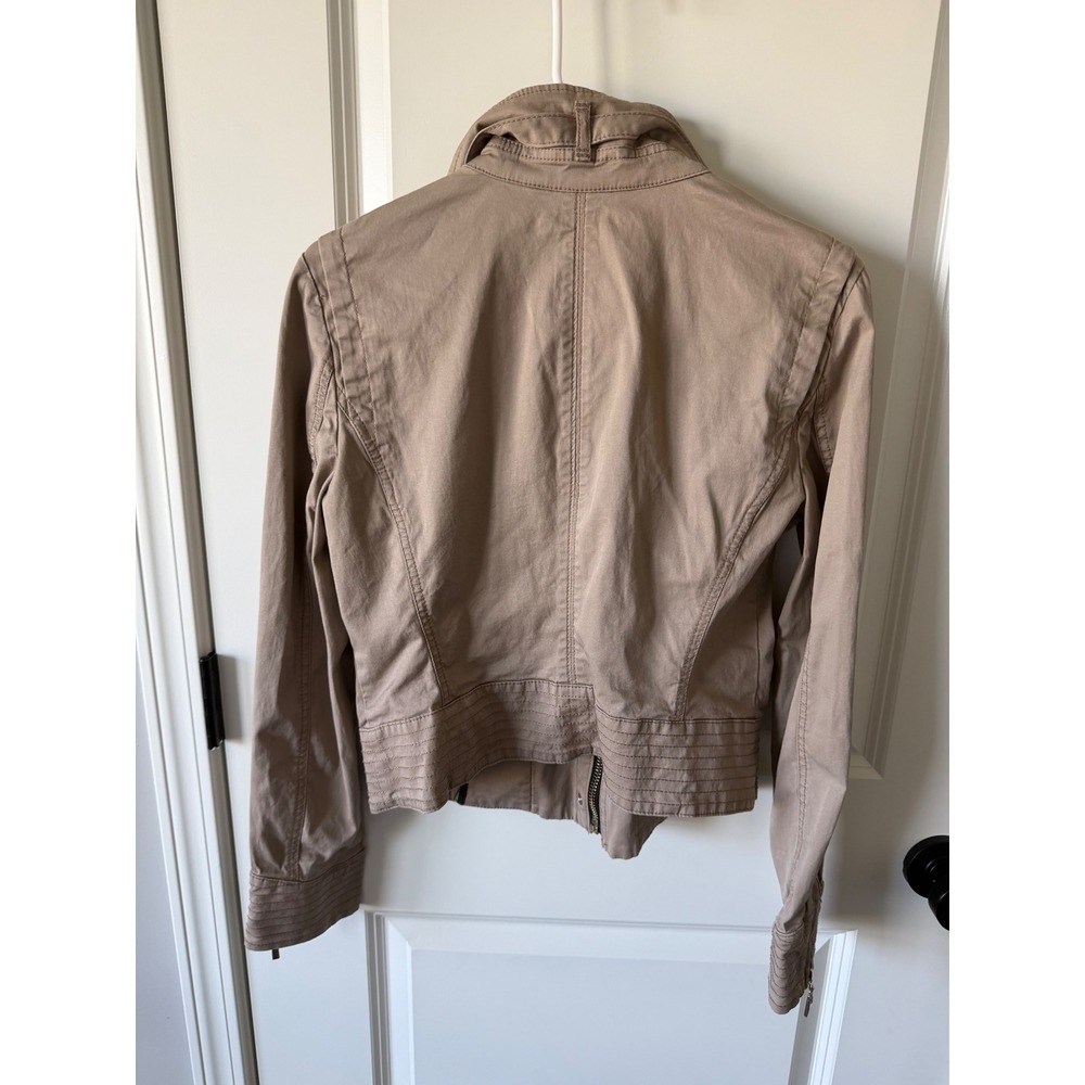 White House Black Market Tan Khaki Utility Military Jacket Size 8 - Picture 2 of 6